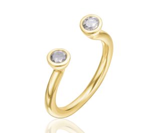 Double Diamonds Open Ring