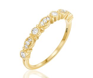  Edwardian Diamond Half Eternity Ring 14k