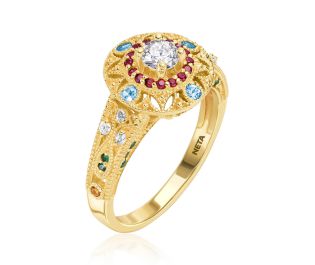 14k Gold Ruby Cleo Statement Ring