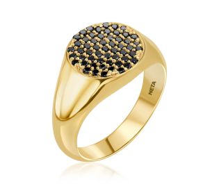 Modern Opulent Black Diamond Ring