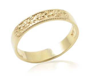 Wide Vintage Style Floral Band