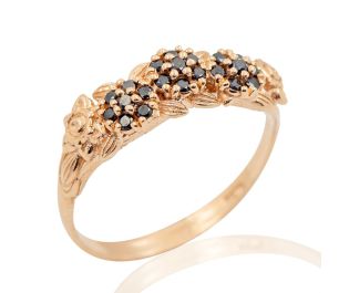 Floral Cluster Diamond Ring Rose Gold